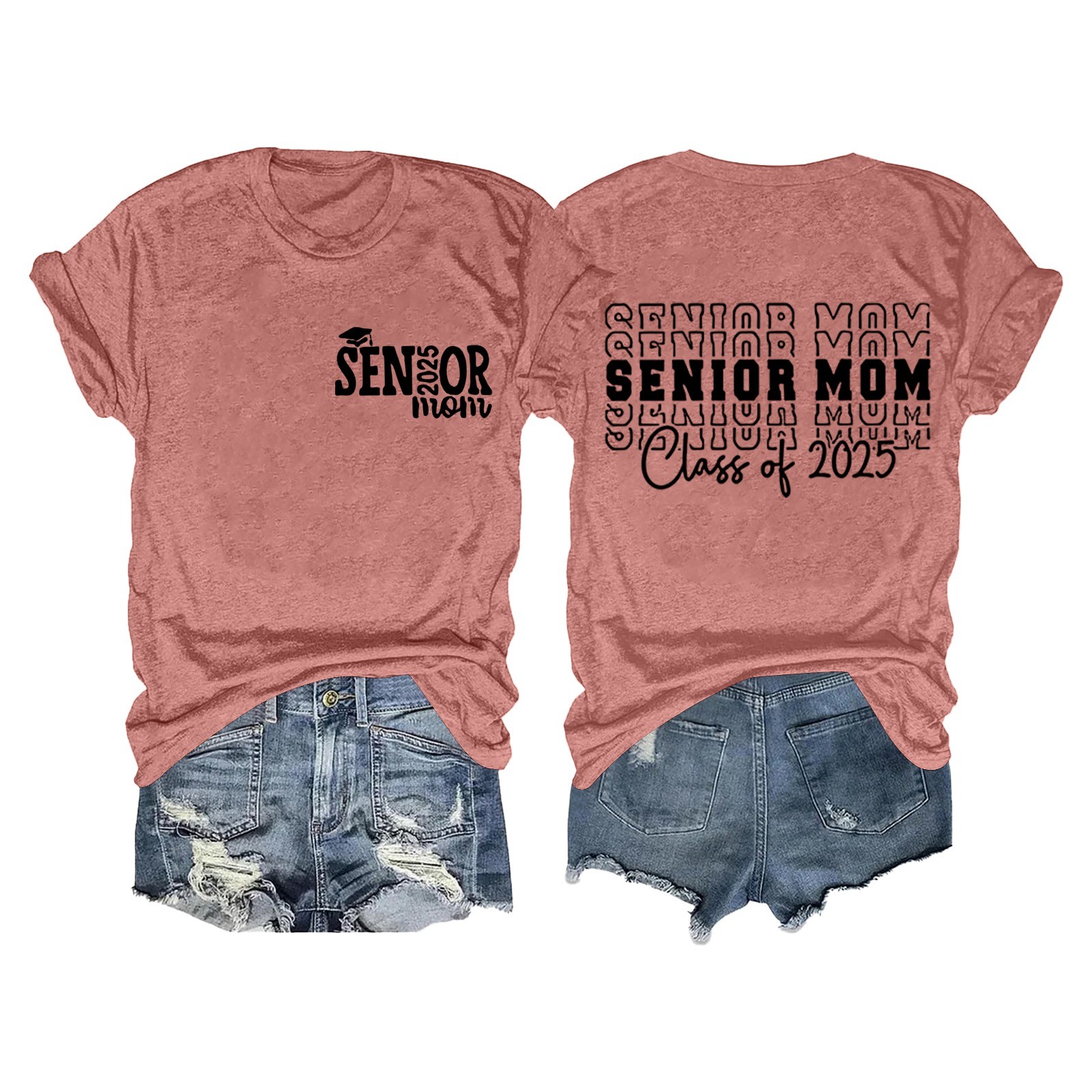 thumbnail image 4 of Camiseta de graduación para madres mayores - Promoción de 2025, poliéster-algodón, tallas S-XXL, manga corta, estampado divertido, 4 of 4